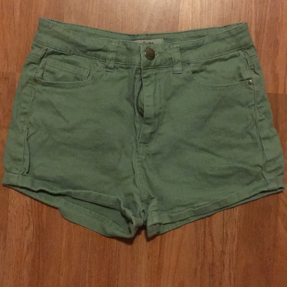 Olive Green High Waisted Shorts